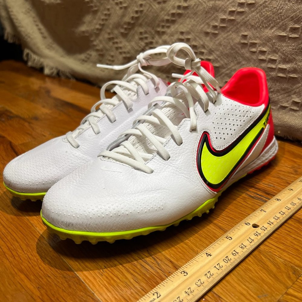 Nike Tiempo Legend 9 Pro TF Motivation - White/Volt/Bright Crimson Men's size 9
